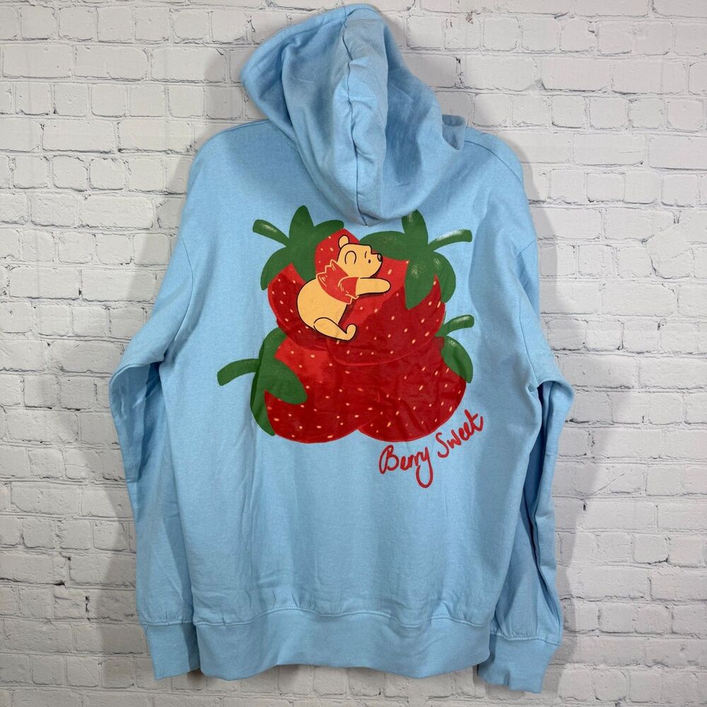 Winnie The Pooh Hoodie Women XL Blue Disney Collectible Run Outdoor Berry Sweet - Picture 2 of 11